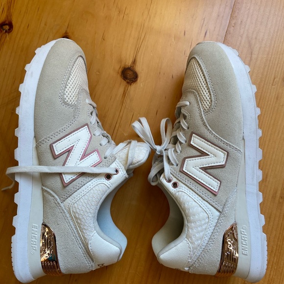 new balance women's 574 rose gold casual sneakers from finish line